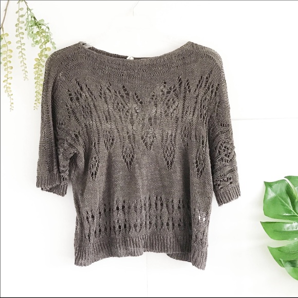 Anthropologie Tops - Anthropologie of the ages top taupe grey moth